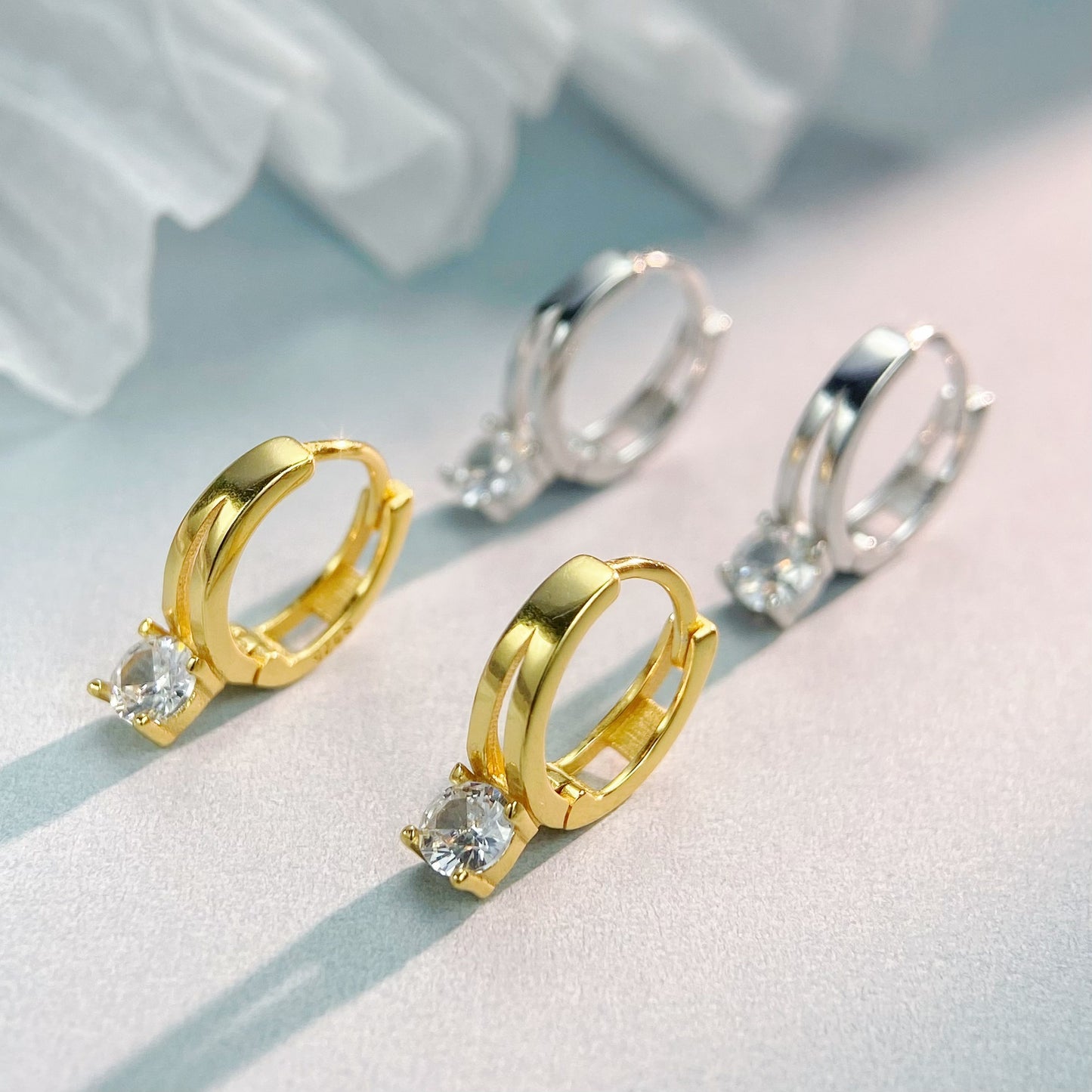 Luxury Minimalist Sterling Sier Gold Plated Earrings