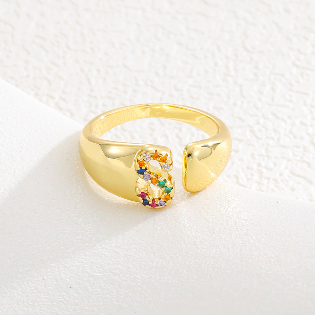 Letters Gold Plated Cell Phone Finger Ring