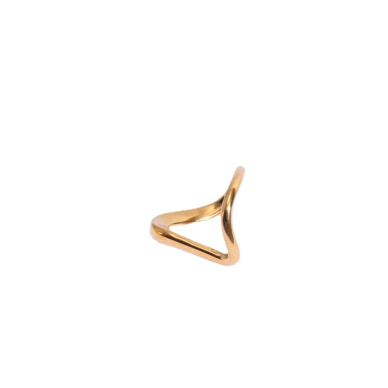 Exaggerated Geometry Titanium Steel Gold Plating Rings