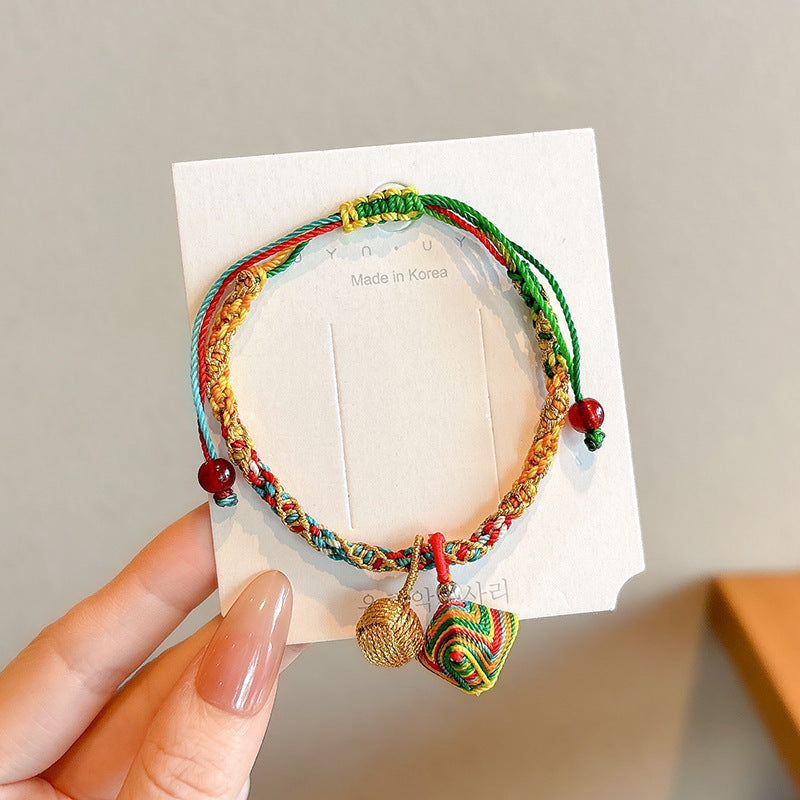 Children's Dragon Boat Festival Colorful Rope Small Hand-woven Line Carrying Strap Bracelet