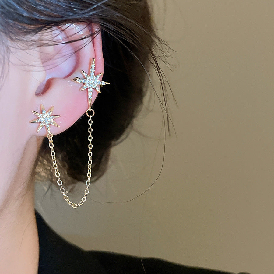 Round Tassel Bone French Vintage Court Style Light Ear Clip