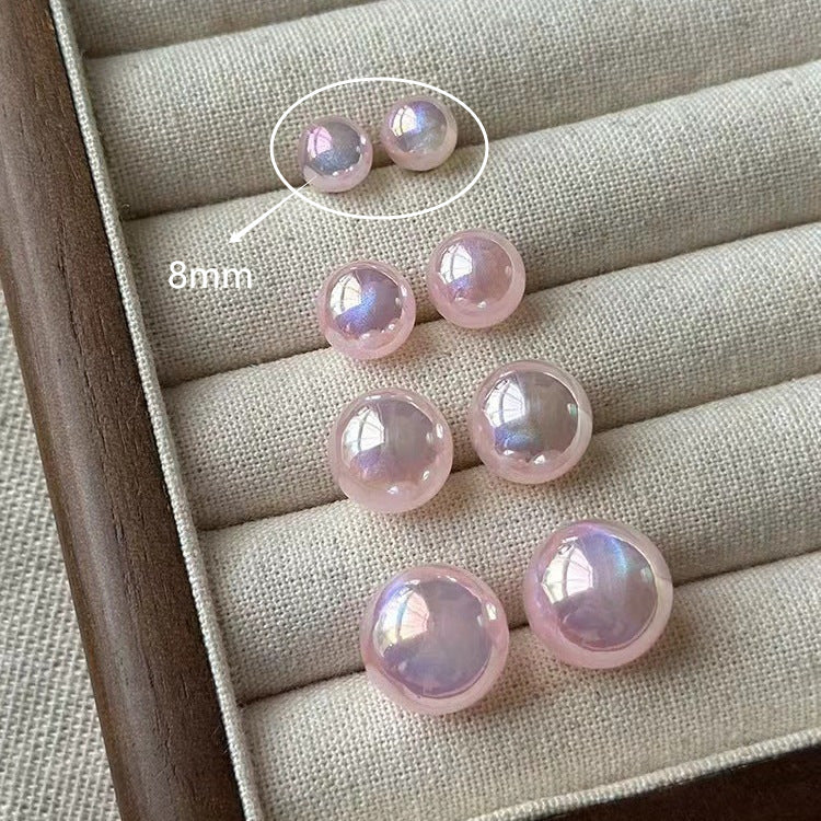 Women's Pearl Steamed Bread For Simple Compact Stud Earrings