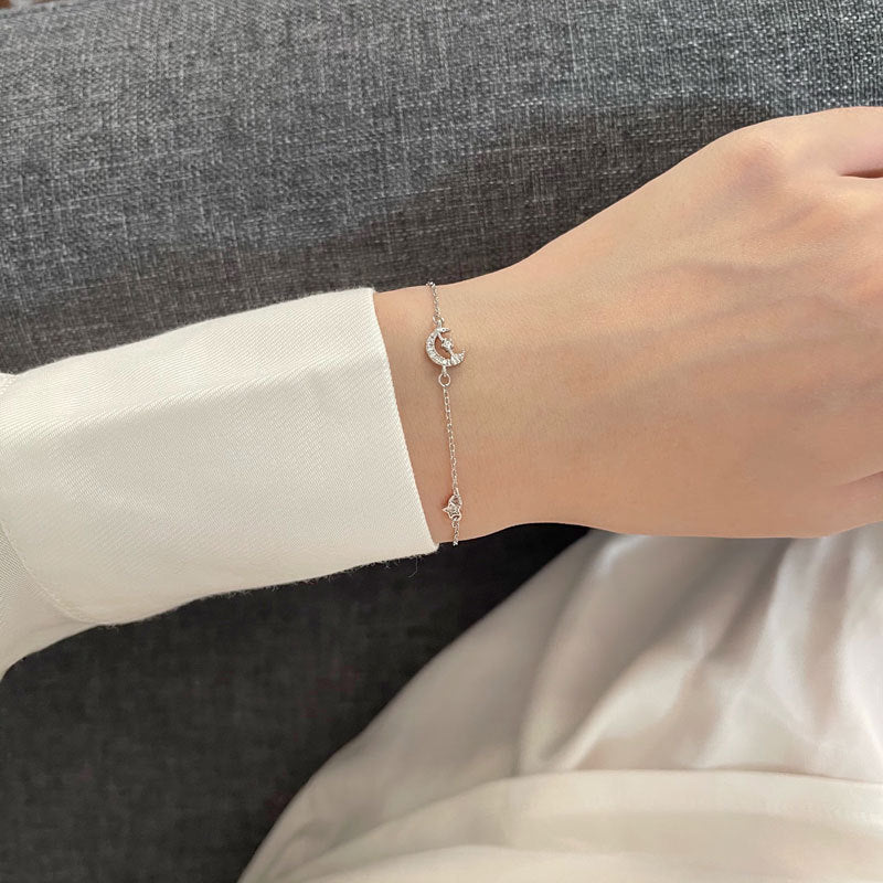 Pure Silber Moon Damen-Armbänder mit schlichtem Design