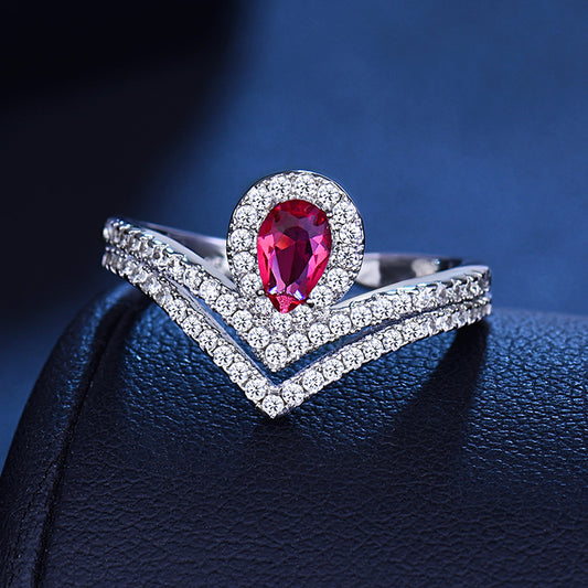 Women's Blue Sapphire Moissanite Trendy Unique Design Rings