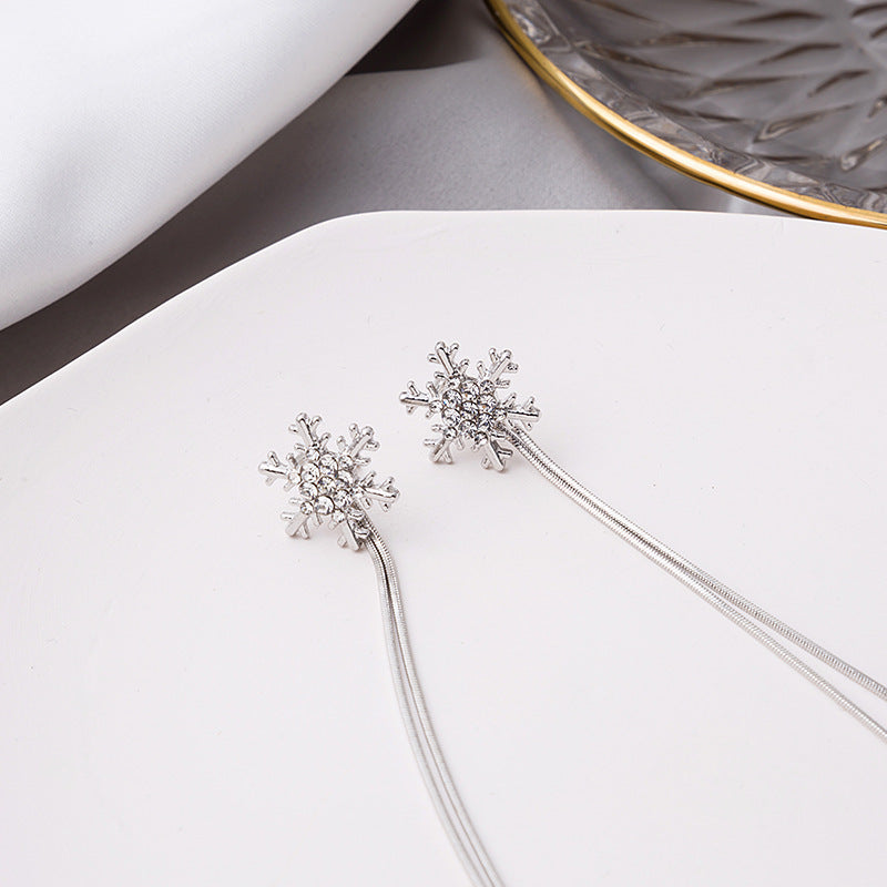 Boucles d'oreilles Sier flocon de neige gland tempérament sauvage doux