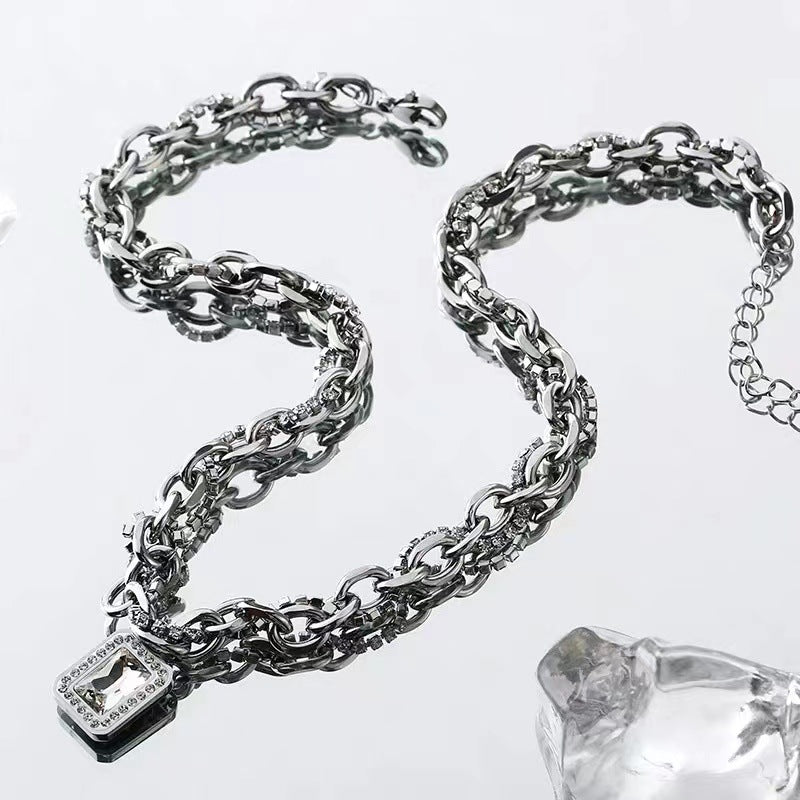 Women's Niche Design Winding Chain Crystal Clavicle High-grade Necklaces