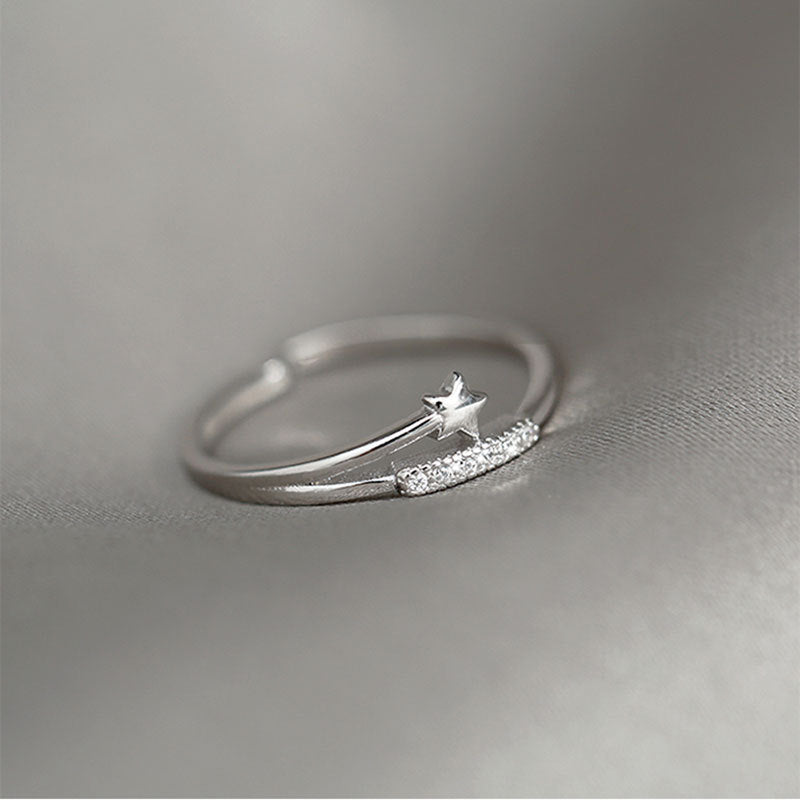 Star Open Personality Pentagram Zircon Fashion Rings