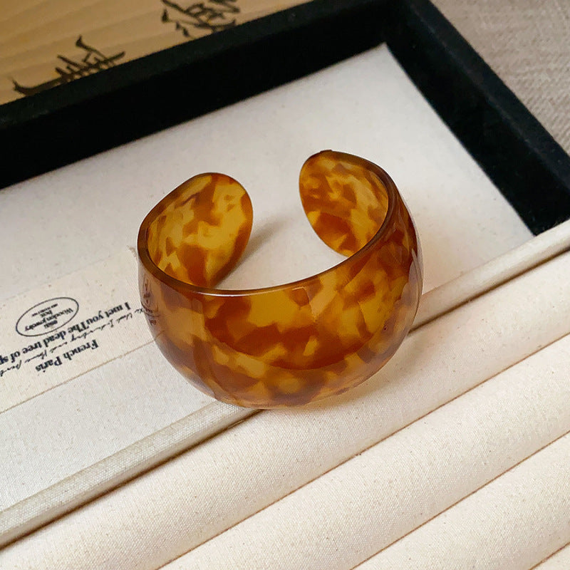 Vacation Style Acrylic Round Open-ended Fresh Sweet Niche Bracelet