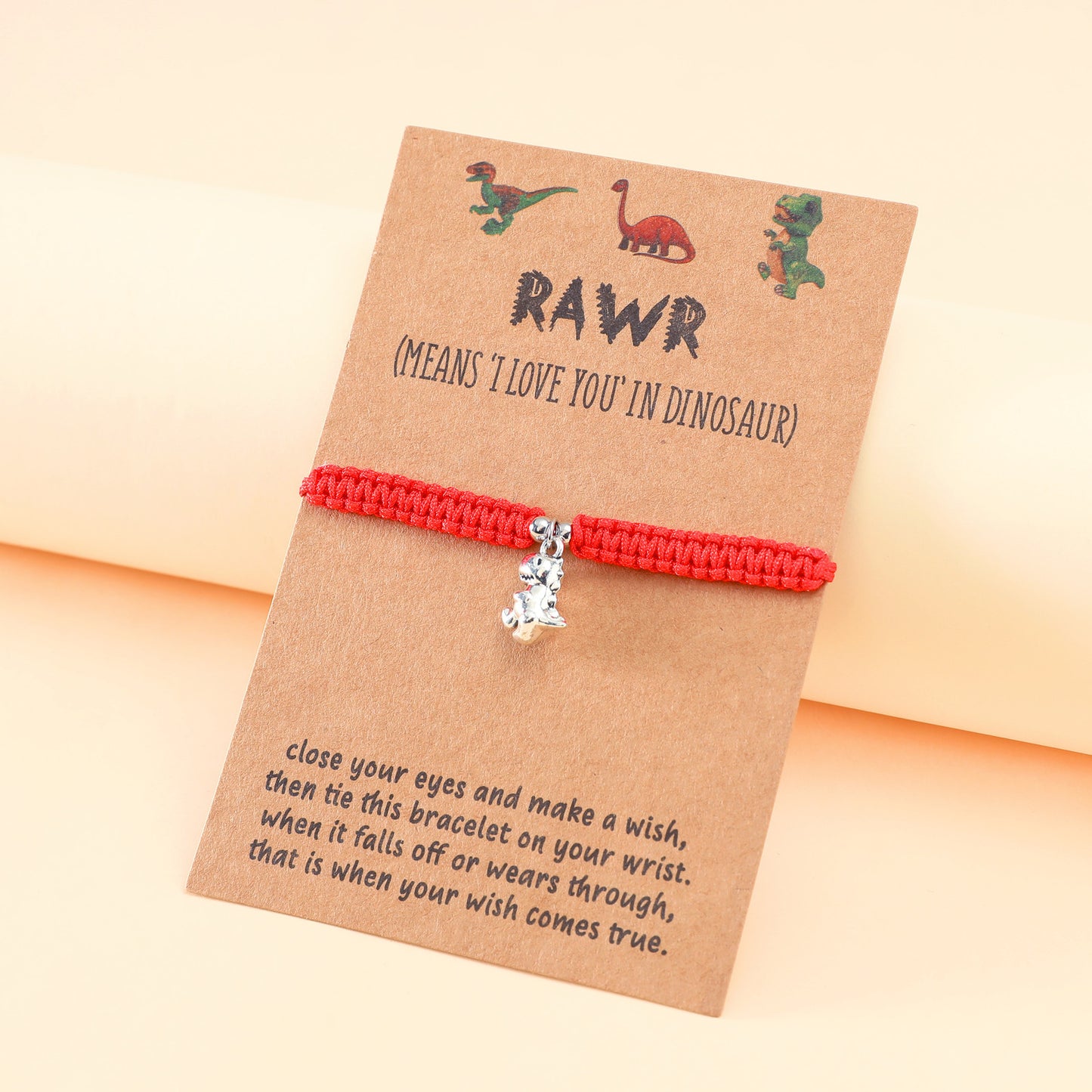 Personality Little Dinosaur Knot Woven Card Bracelets