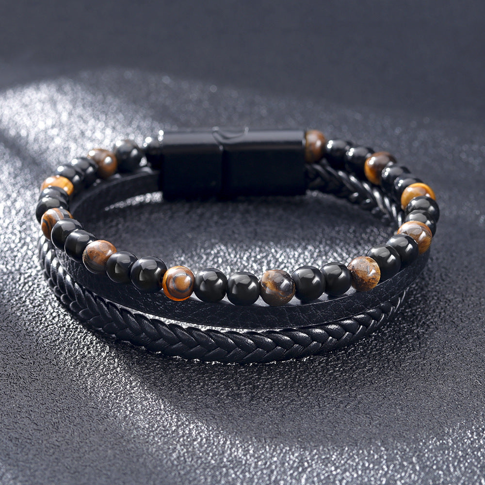 Men's Simple Handmade Woven Leather Natural Hand-woven Bracelets