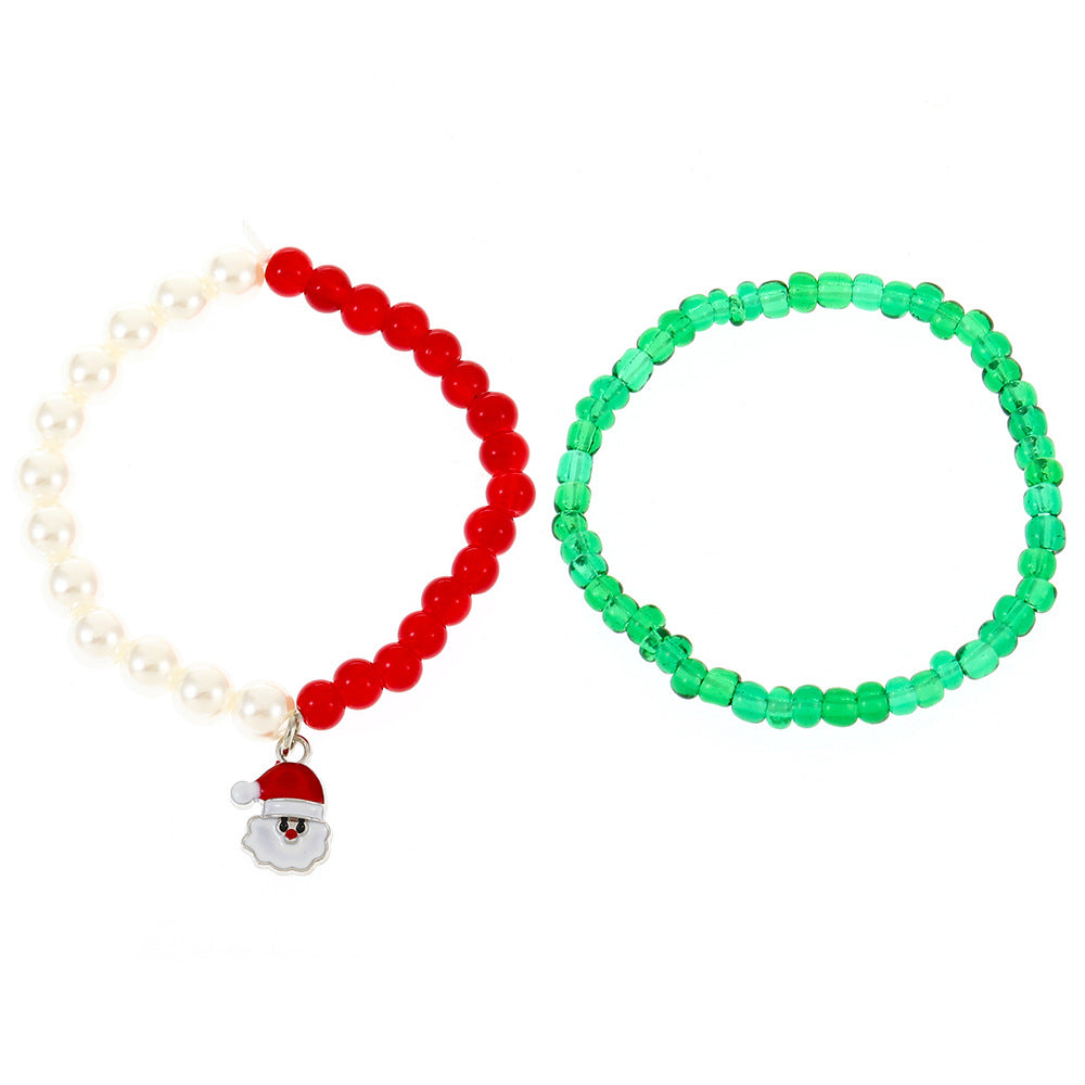 Fashion Personality Color Bead Santa Claus Wrist Bracelets