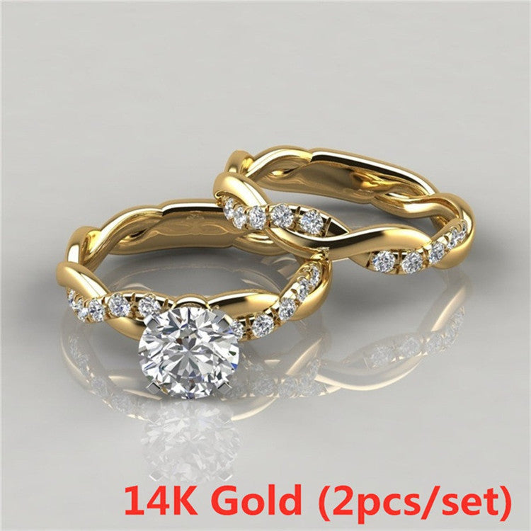 Women's Twist Diamond Fashion Twisted Engagement Wedding Rings