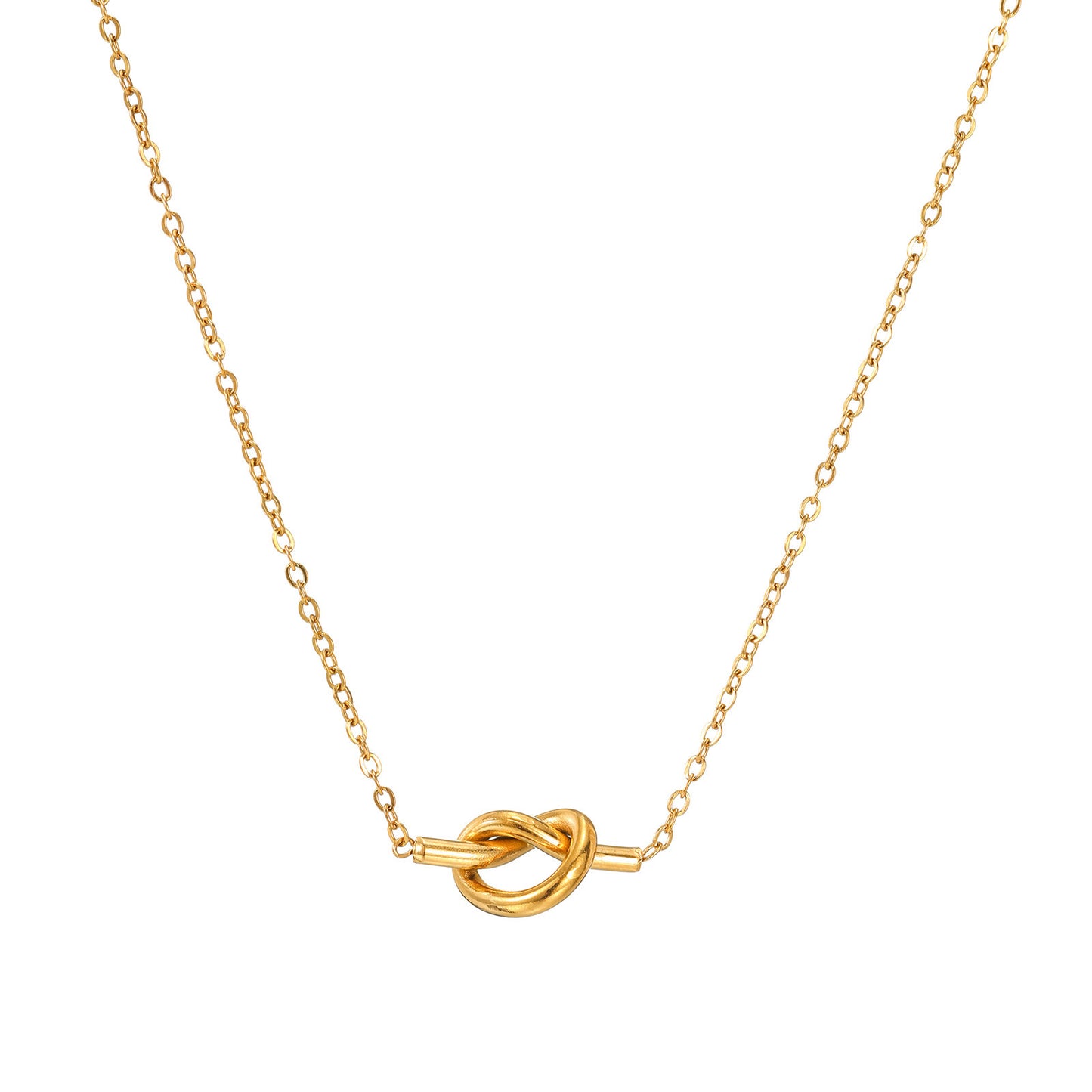 Women's Steel Knotted Heart Bends Hitches High-grade Clavicle Chain Does Not Necklace