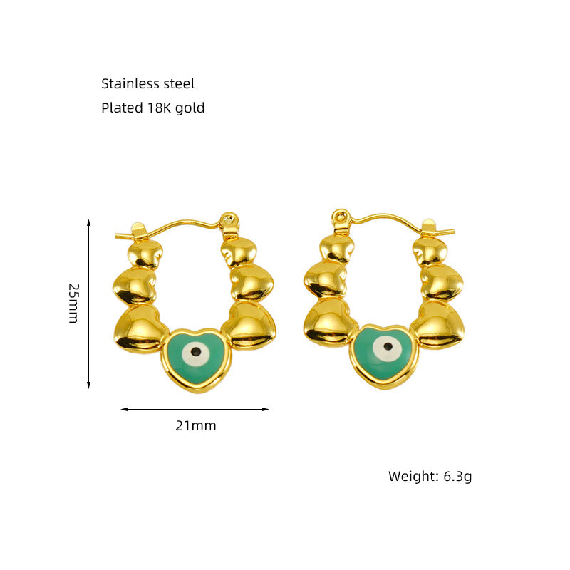 Boucles d'oreilles au design rétro plaqué or en acier inoxydable de haute qualité