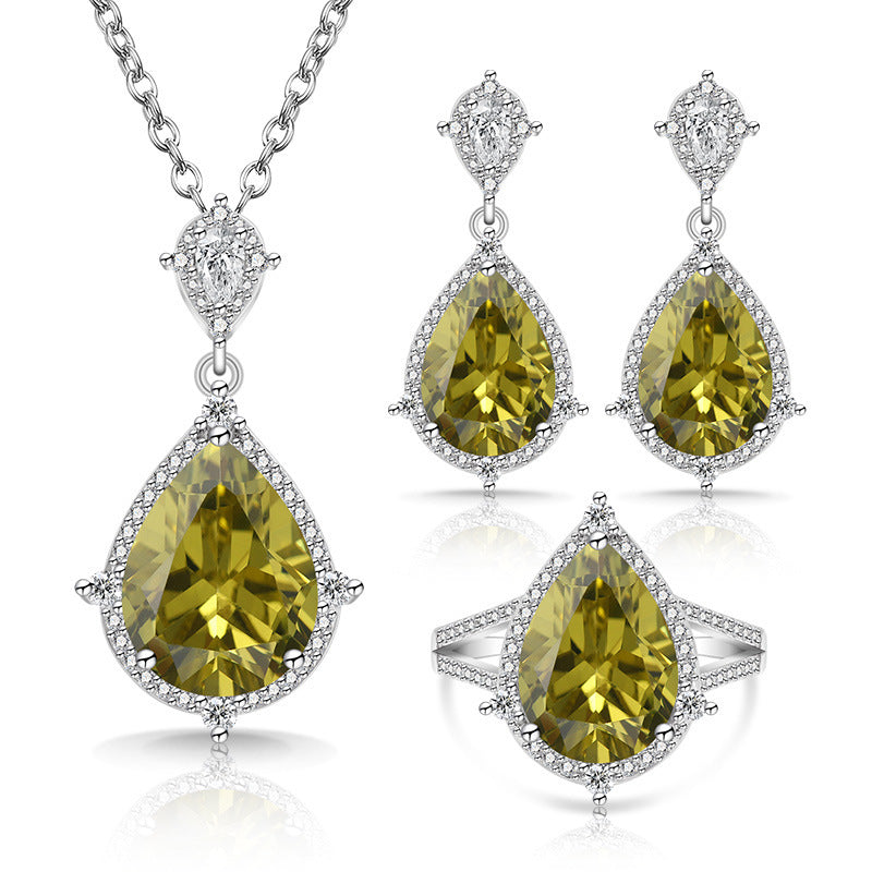 Women's Elegant Imitation Natural Gemstone Colored Gems Jewelry Set