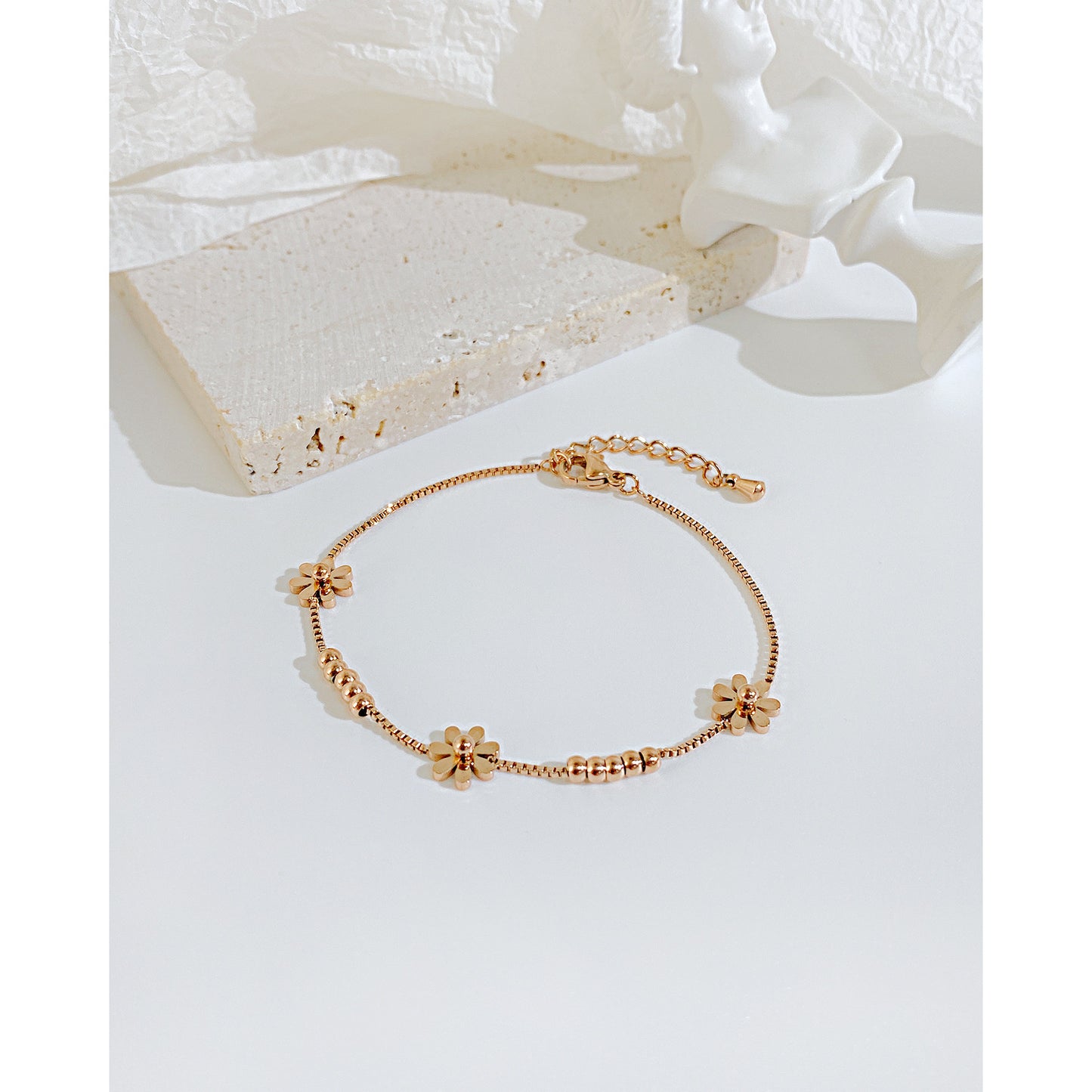 Accessoires de mode pour femmes, petits bracelets en acier titane plaqué or rose