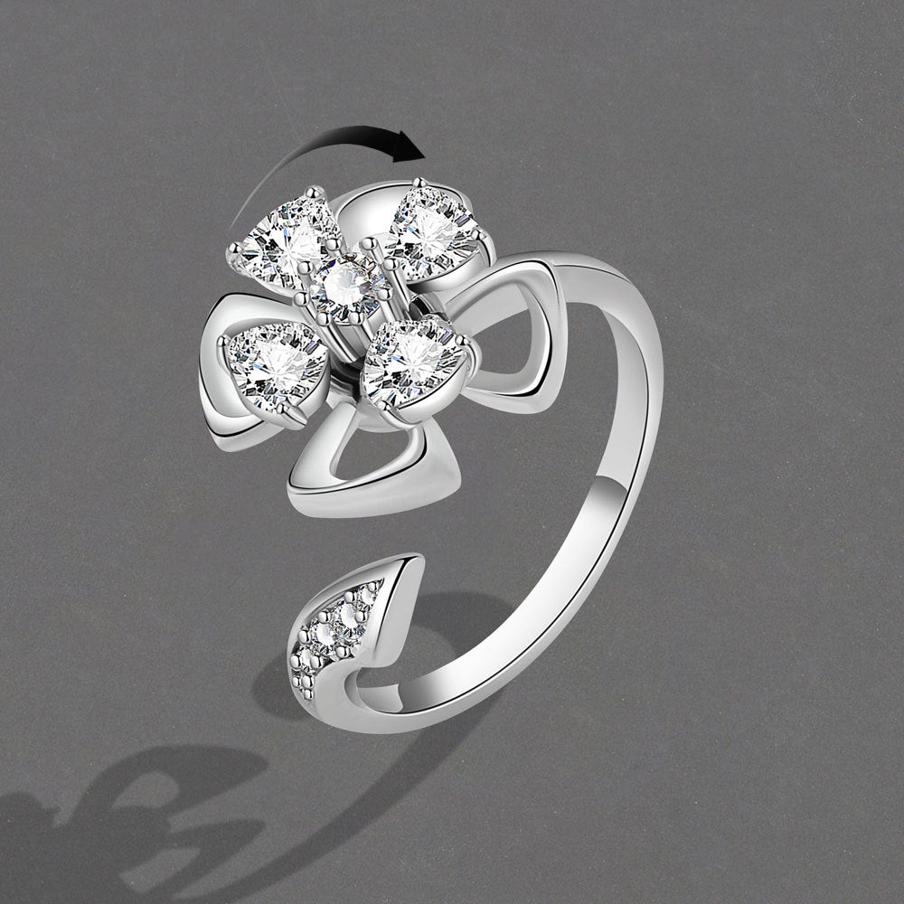 Flower Personality Affordable Luxury Fashion Open Index Rings