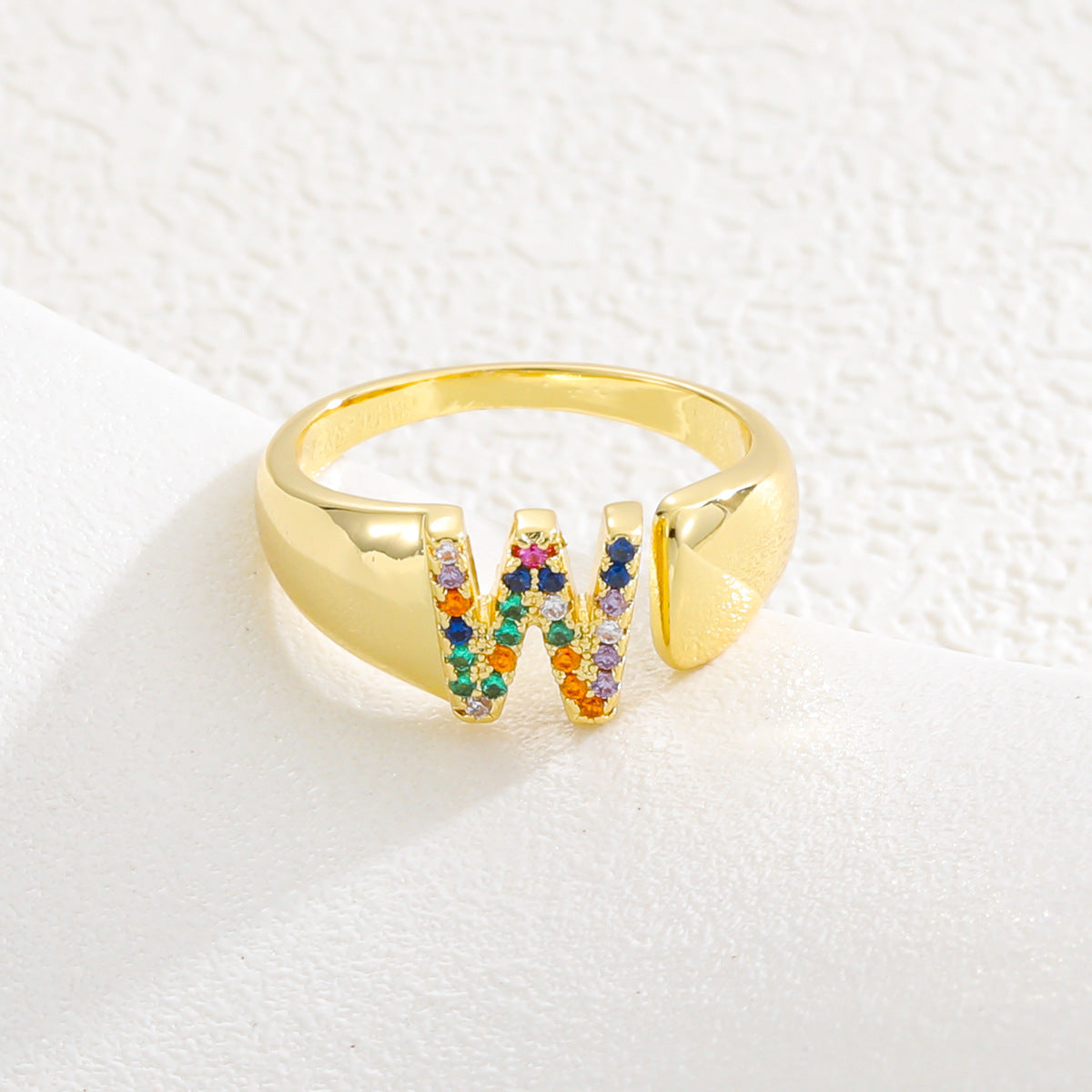 Letters Gold Plated Cell Phone Finger Ring