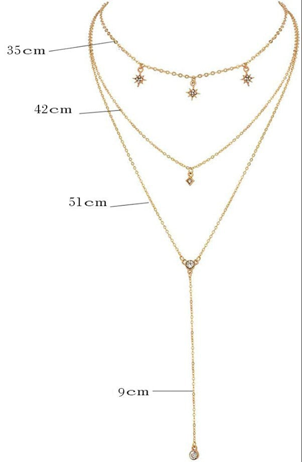 Alloy Diamond Super Flash Clavicle Chain Necklace