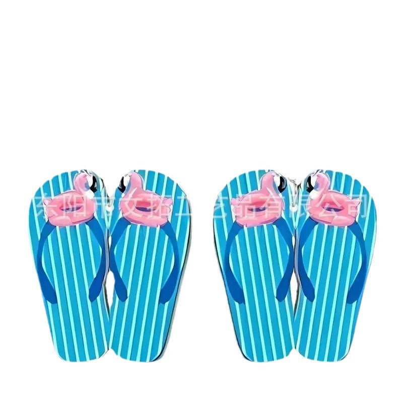 Acrylic Ocean Style Charm Slippers Leopard Earrings
