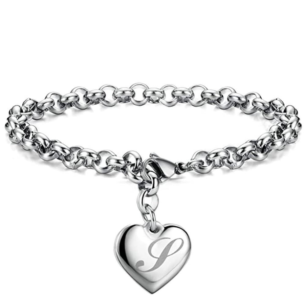 Letters Fashionable Lettering Titanium Steel Female Bracelets