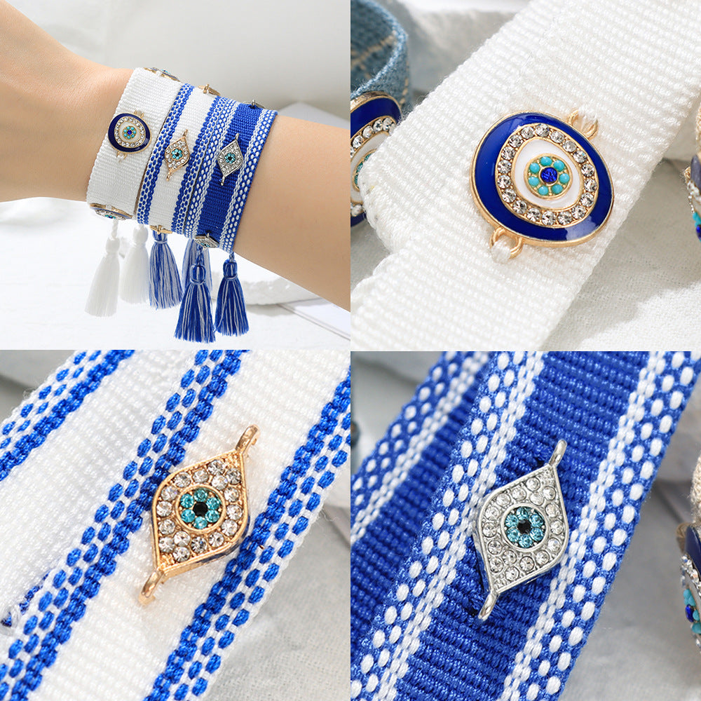 Woven Popular Blue Eyes Lucky Carrying Strap Ethnic Bracelets