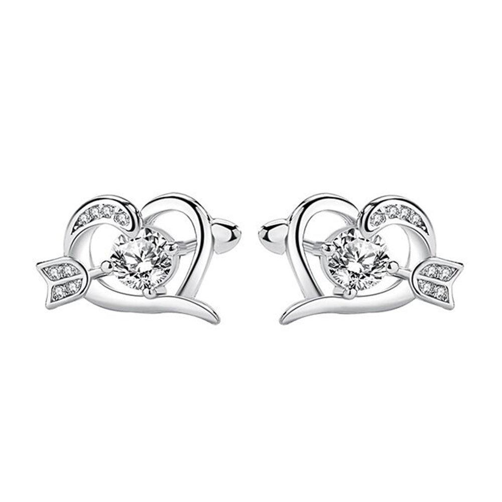 Women's Loving Heart Zircon Heart-shaped Design Fashion Earrings