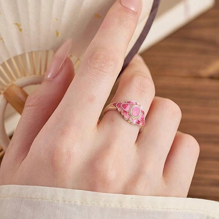 Color Su Ling Live Chinese Court Exquisite National Trendy Style Rings