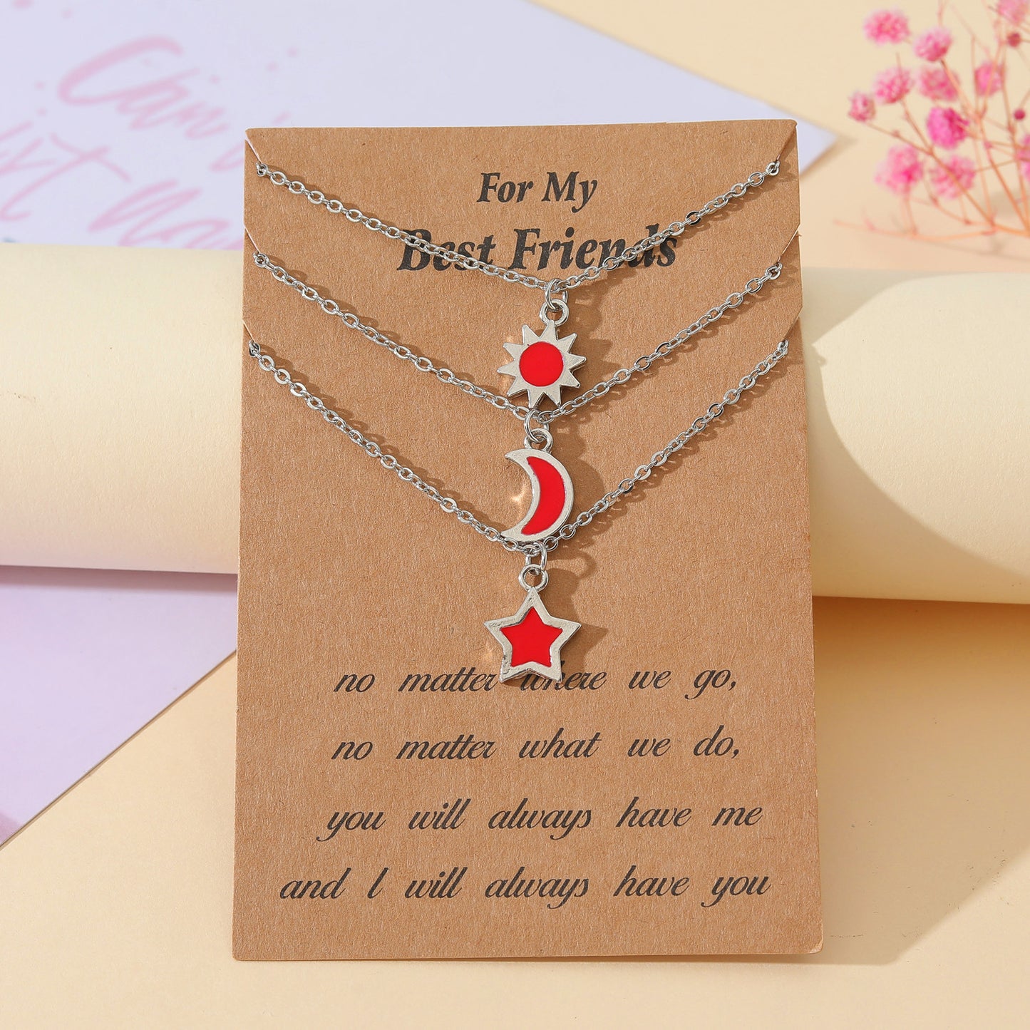 Oil Exquisite Card Packaging Good Friend Necklaces