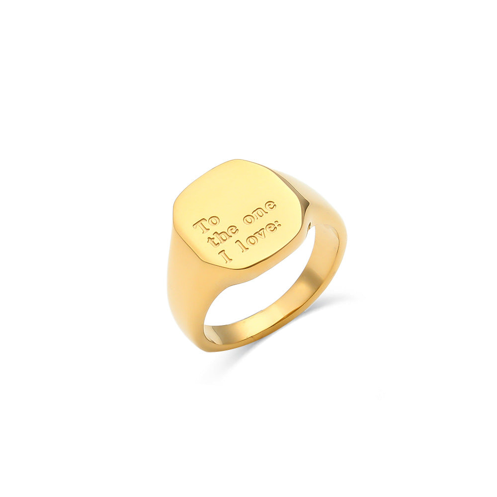 Women's Letters Special Interest Light Luxury Fashion Ring