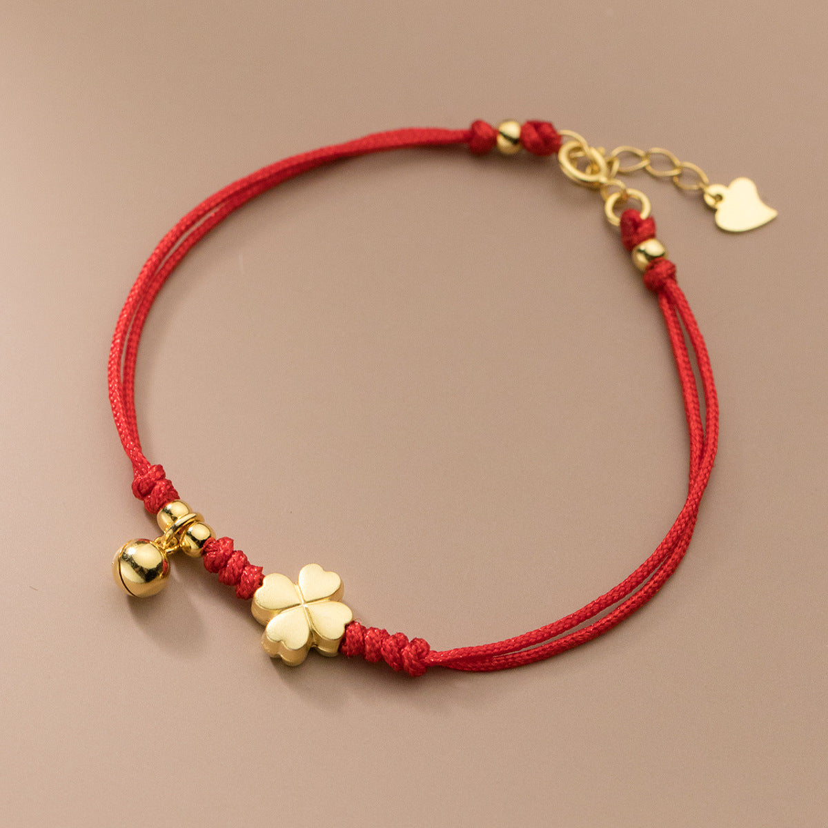 Plated Four-leaf Flower Bell With Tail Bracelets