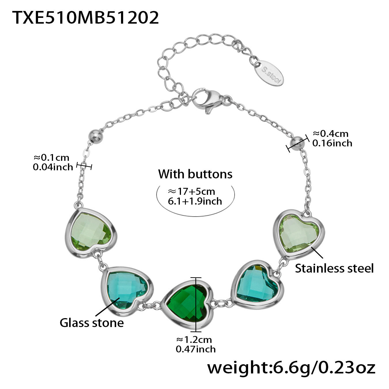 Cut Candy Color Heart-shaped Glass Stone Fashion Exquisite Stainless Rings