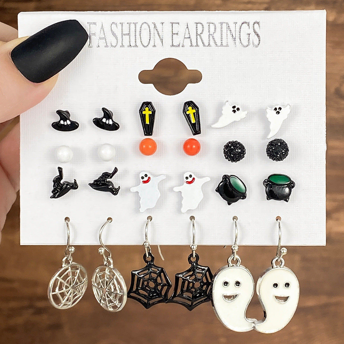 Halloween Personalized Niche Dripping Bat Spider Earrings