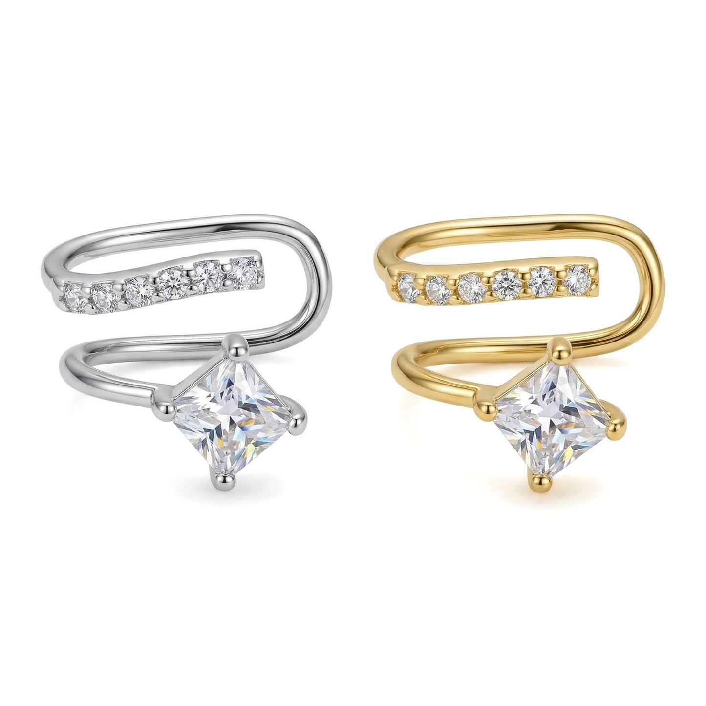 Copper Micro Inlaid Zircon Shaped Exquisite Versatile Without Ear Clip