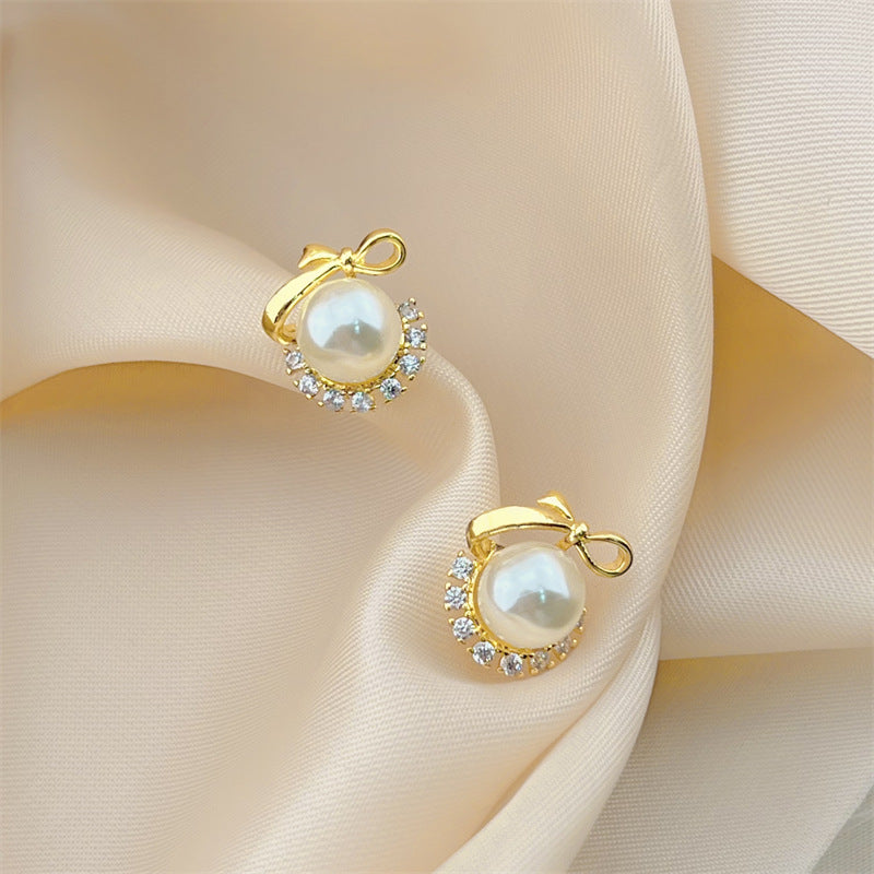 Elegant Bowknot Pearl Exquisite Design Personalized Earrings