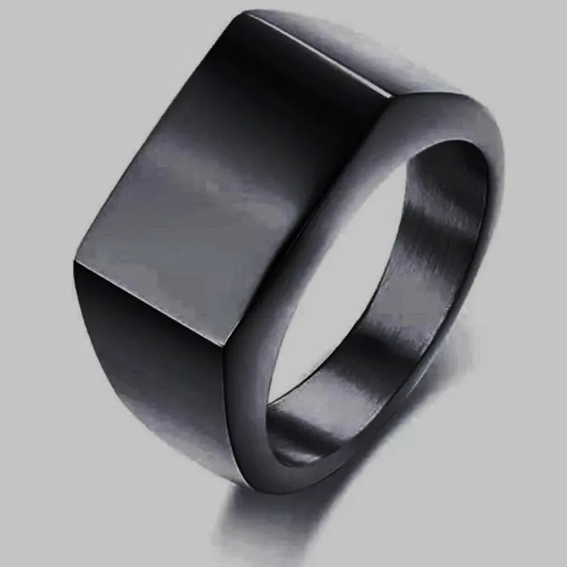 Men's Copper Domineering Business Gold Sier Black Rings