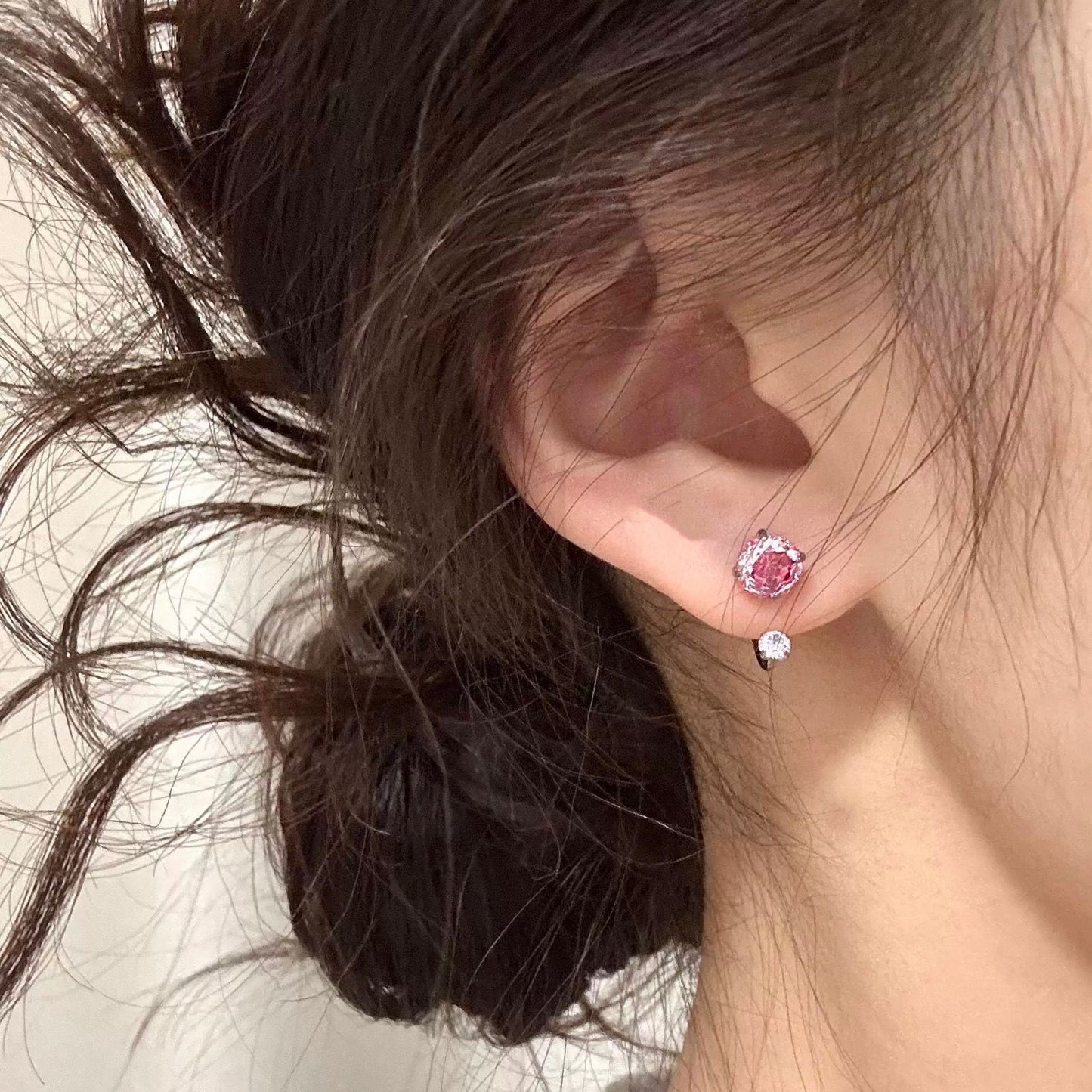 Ear Bone Titanium Alloy Inner Spiral Rivet Flash Zircon Screw Earrings