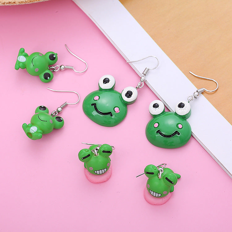 Simple Cute Simulation Frog Cartoon Doll Rings
