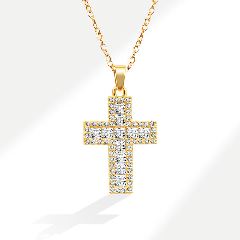 Women's Simple Light Cross Style Korean Elegant Mini Clavicle Chain Fashion Necklace