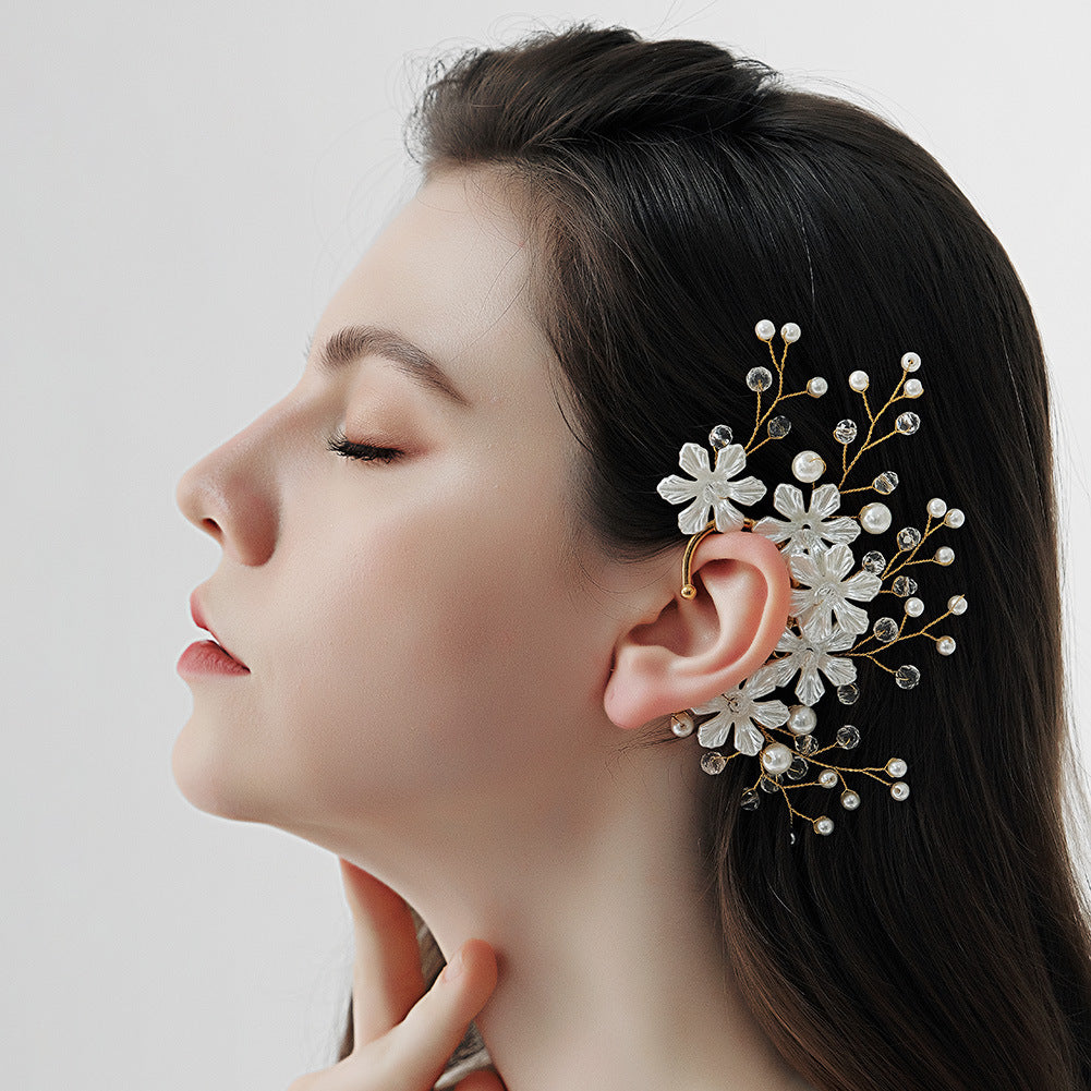 Super Fairy For Bride Mori Flower Ear Clip Earrings