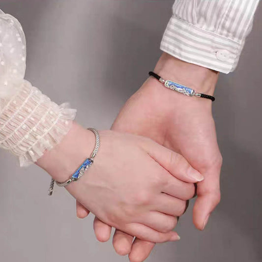 Love Oath Couple Design Personnalité Tissé Bracelets de luxe abordables