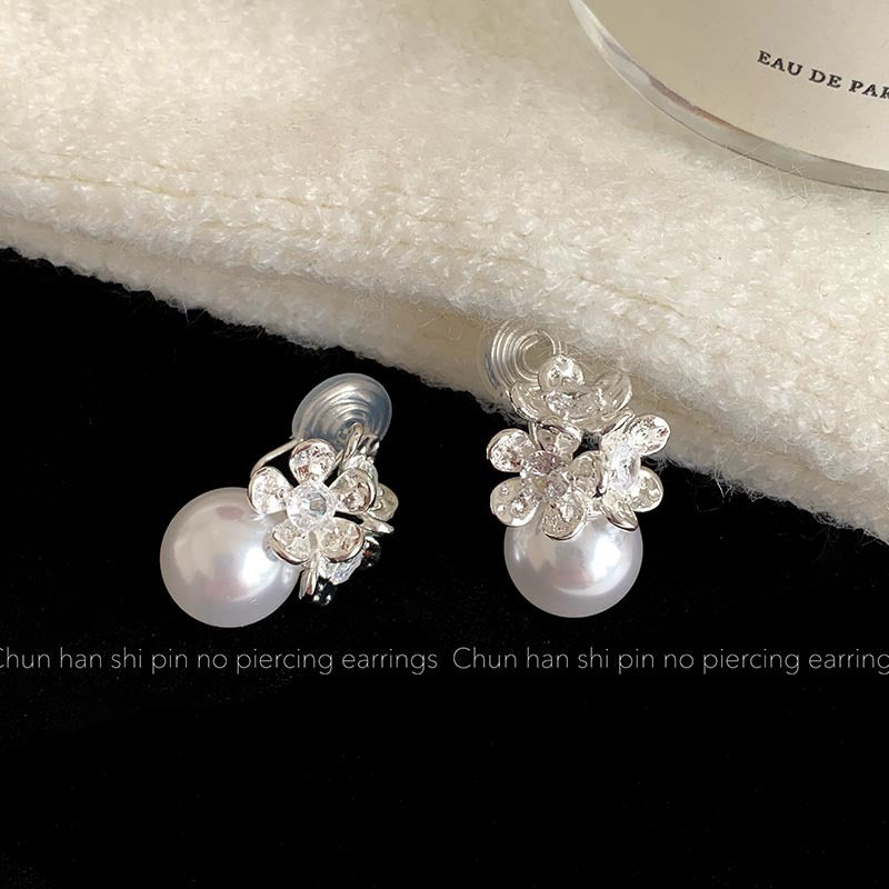 Women's Pearl High-grade Light Luxury Unique Dignified Clips Mosquito Coil Without Ear Clip