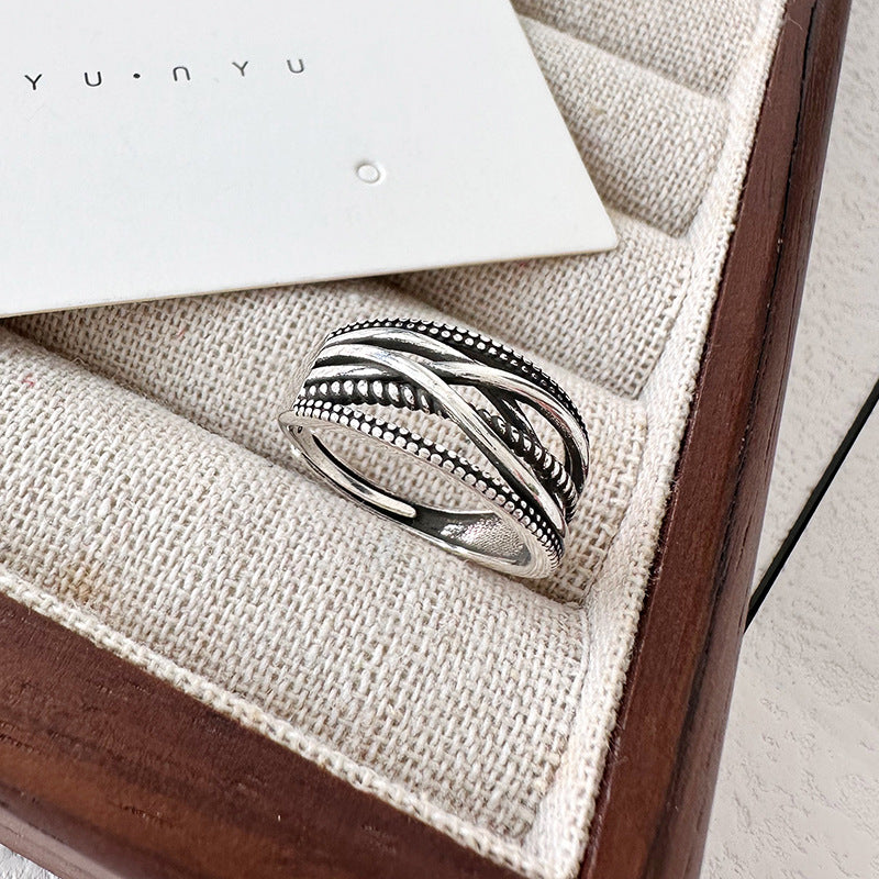 Retro Cross Winding Woven Index Finger Personality Ring