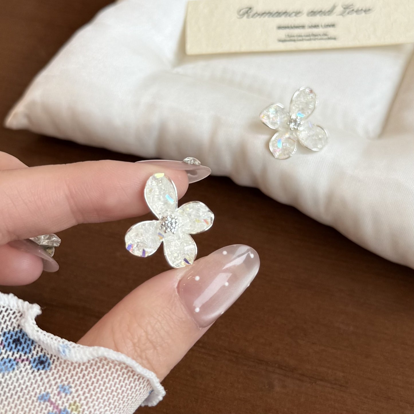 Women's Colorful Crystal Flowers For Light Luxury Minority Design Sense Summer Earrings