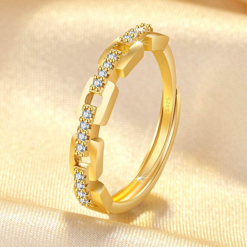 Simple Geometric Line Open Female Niche High-grade Rings