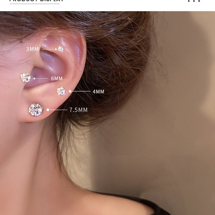 Women's Zircon Flash Classic Simple Fashion Ear Stud Earrings