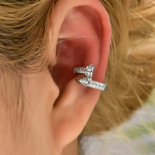 Retro Micro Inlaid Zirconium Nail Ear Bone Clip Advanced Earrings