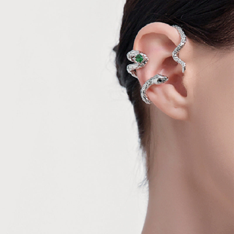 Women's Niche Design Snake-shaped High-grade Earless Unique Bone Clips Simulated Snakes Ear Clip