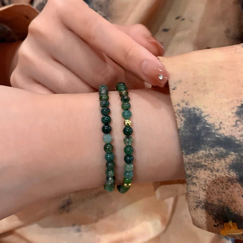 Bracelets de luxe légers en agate tissés à la main avec cordon de serrage pour femmes