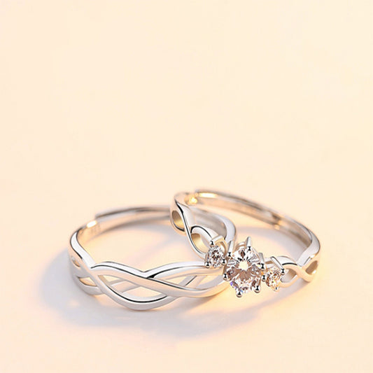 Women's & Men's Simple Simulation Zircon Diamond Open Couple Price Starting From 2 Rings